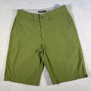 Quiksilver Men's 30 Green Skate Surf Chino‎ Shorts Y2K 2010 Streetwear